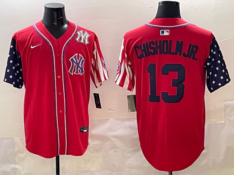 Men New York Yankees #13 Chisholm jr Red a generation of national flags Jointly Name 2025 Nike MLB Jersey style 8